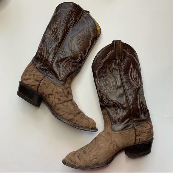 TONY LAMA Brown Leather Cowboy Boots Embroidered Western Style Women’s Size 8 - Picture 4 of 9